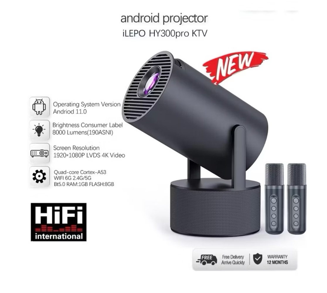 Máy Chiếu Android iLEPO HY300 Pro KTV – Giải Trí Đỉnh Cao Tại Nhà